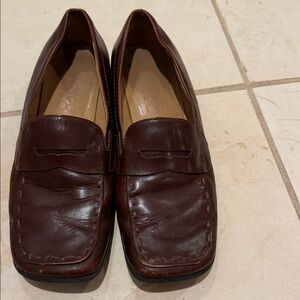 Franco Sarto Women’s Brown Leather Penny Loafers Size 8